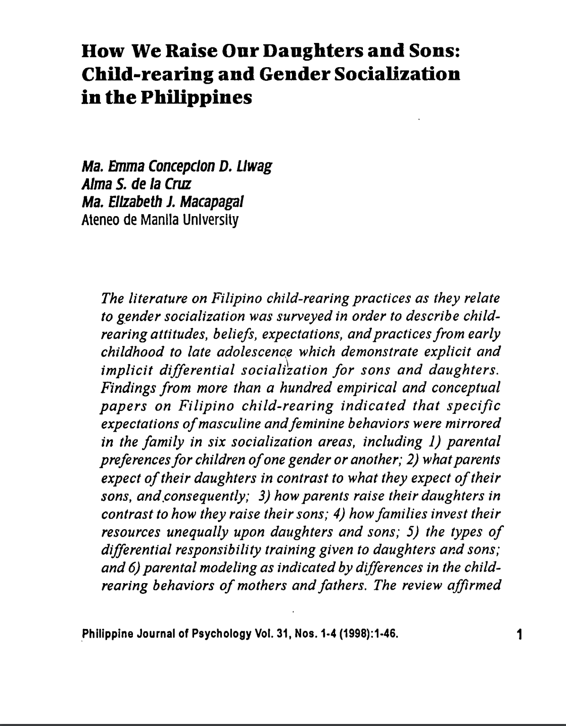 childhood essay tagalog